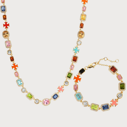Gold Solstice Gemstone Bundle (Necklace & Bracelet)