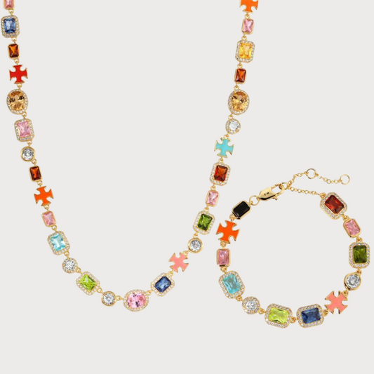 Gold Solstice Gemstone Bundle (Necklace & Bracelet)