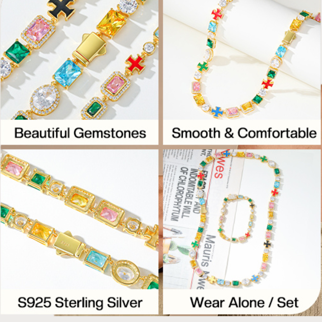 Gold Solstice Gemstone Bundle (Necklace & Bracelet)