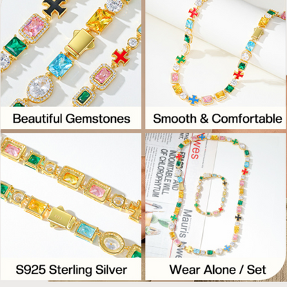 Gold Solstice Gemstone Bundle (Necklace & Bracelet)