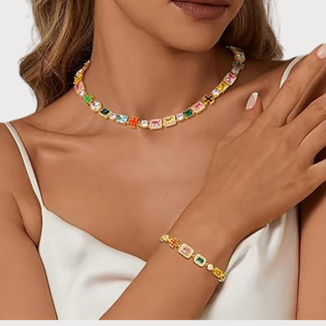 Gold Solstice Gemstone Bundle (Necklace & Bracelet)